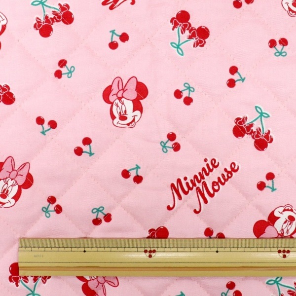生地 2026 ディズニー BTS ミニーマウス チェリー柄 オックス【キルト