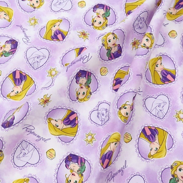 生地 2025 ディズニー BTS ラプンツェル ハート柄 オックス ラベンダー