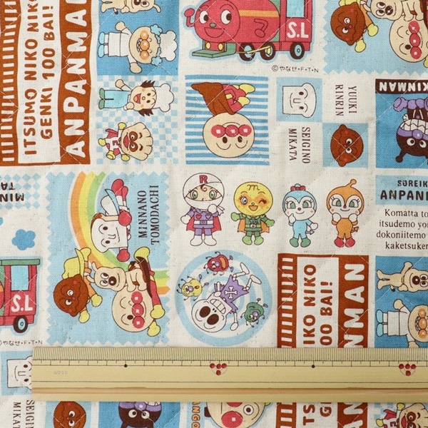 【オーダー用】あんぱん様 生地 アンパンマン 麻混 【キルト】 プリント パッチ柄 【50cm