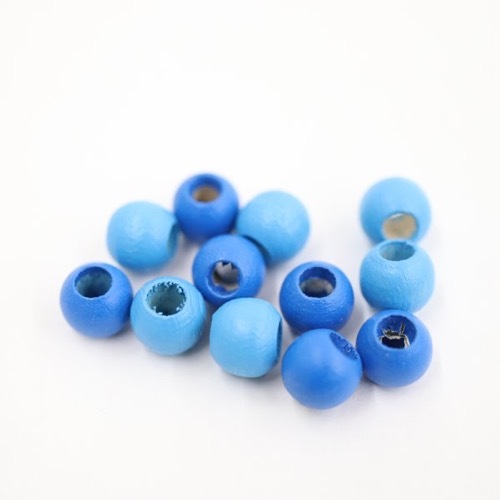 カラフルウッドビーズ 丸玉8mm 2色パック各6個入 | 手芸センター