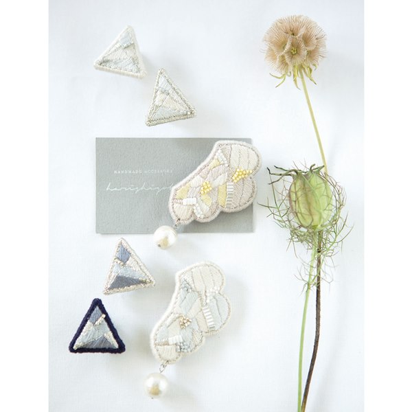 piece harishigoto イヤリングキット hikari × White | 手芸センター