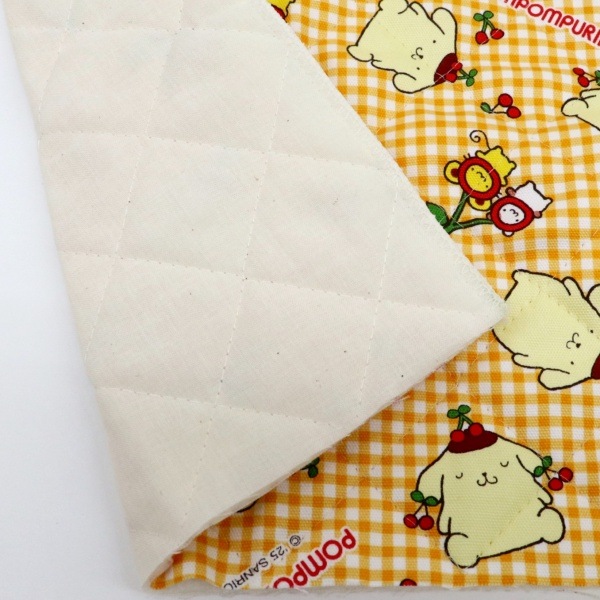 生地 サンリオ 【キルト】 ポムポムプリン チェリー柄 オレンジ 【50cm