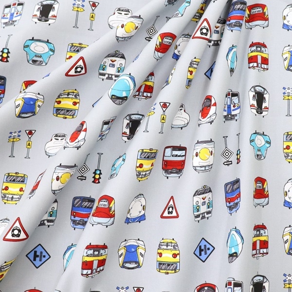 生地 オックスプリント 2024 入園入学 電車柄 DR2309-8 | 手芸センター