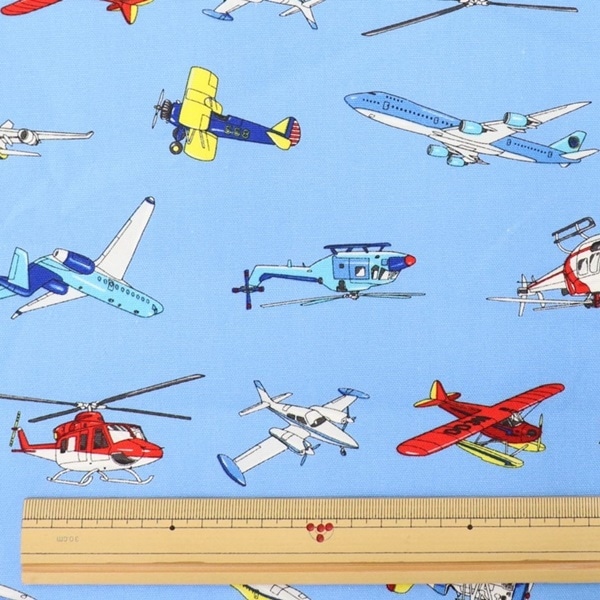 生地 オックスプリント 2024 入園入学 空飛ぶ乗り物柄 DR2309-10
