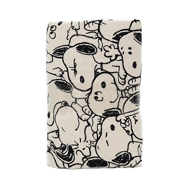 生地 スヌーピー オックス 【キルト】 モノトーン柄 生成り 【50cm