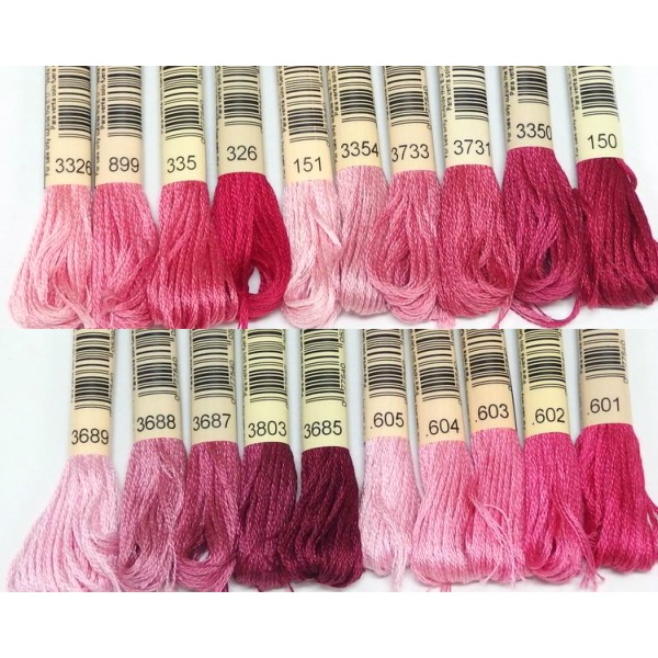 OLYMPU，DMC ピンク、赤色系刺繍糸 ①☆OLYMPUS☆ 刺繍糸87本 25 赤色\u0026ピンク色系 刺しゅう糸 『