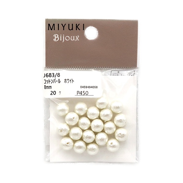 MIYUKI Bijoux ���åȥ�ѡ��� 8mm 20���� �ۥ磻�� J683/8