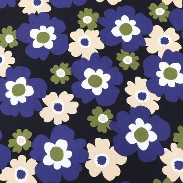 生地 W巾 150cm巾 綿オックスプリント リトルフフラ柄 | 手芸センター