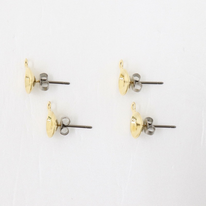 カップ付 チタンポストピアス 2組入 ゴールド | 手芸センタードリーム 