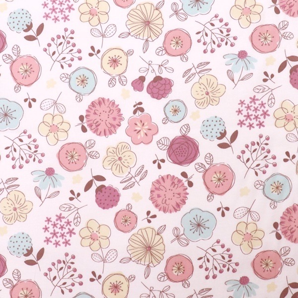 生地 北欧スケアープリント フラワー柄 DC4720-1 | 手芸センター