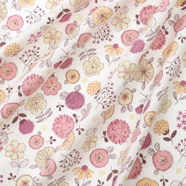 生地 北欧スケアープリント フラワー柄 DC4720-1 | 手芸センター
