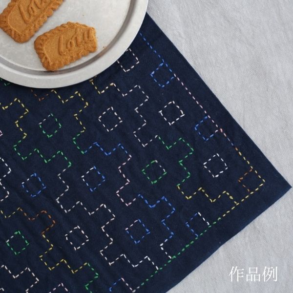 こぎん刺し　鍋帽子(紺✖️紺) スリット入り こぎん刺し 鍋帽子 スリット入り(ピンク✖︎紺) - メルカリ