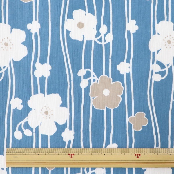 30%OFF処分価格】生地 高島ちぢみプリント 花柄 254509 | 手芸センター