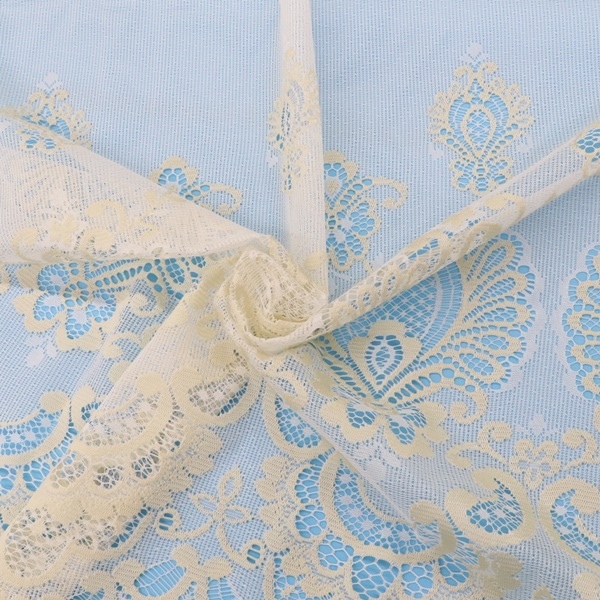 20%OFF処分価格】生地 カフェカーテン オフホワイト×アイボリー SR132