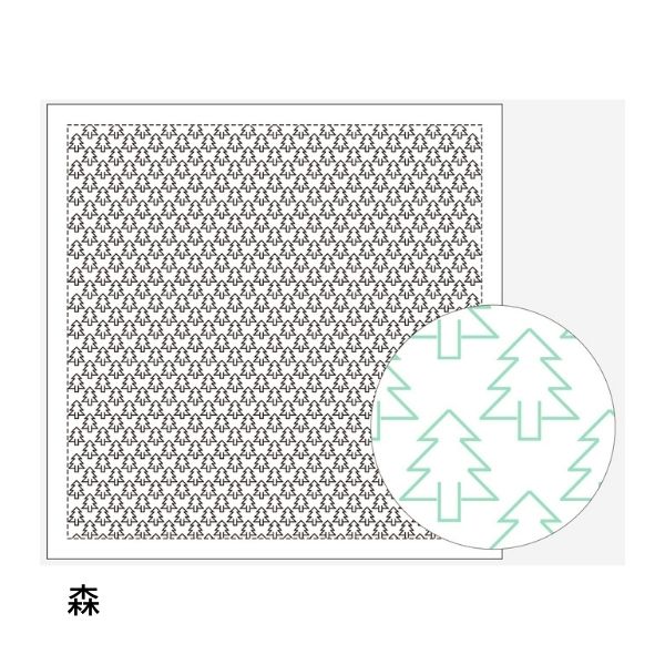 DARUMA だるま 刺し子キット 刺し子ふきん 森 白 1152 一目刺し | 手芸