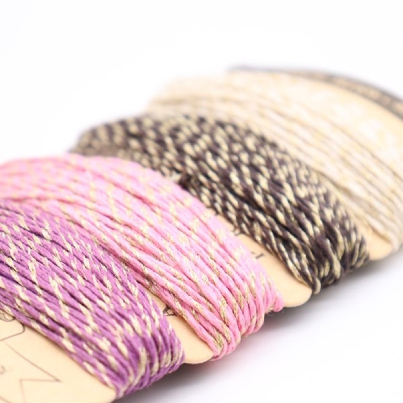 HEMP CORD ヘンプコード #20 9.1m巻 4色セット ラメ入り | 手芸