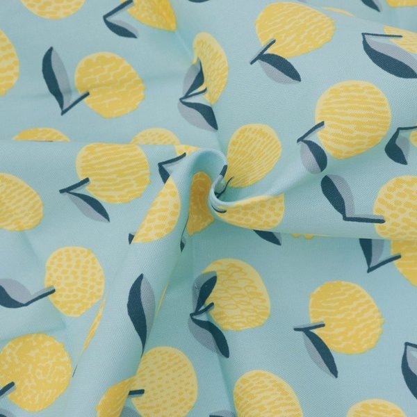 生地 Kippisオックス みかん柄 ミントグリーン 【50cmカットクロス