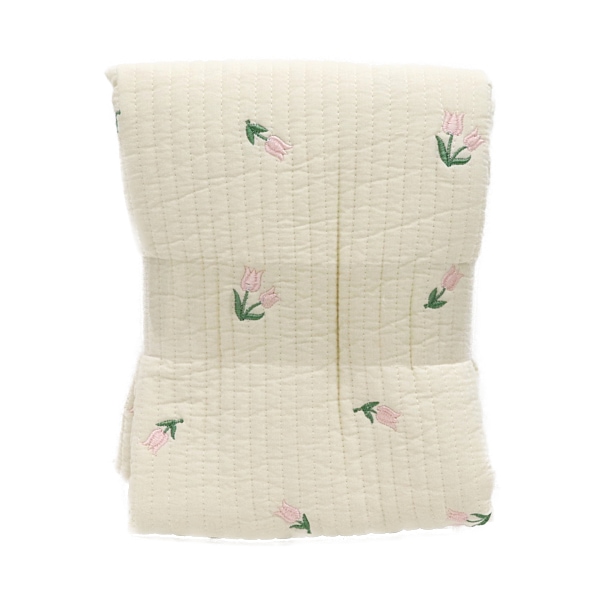 生地 イブルキルト刺繍 チューリップ柄 【65cm×90cmカットクロス