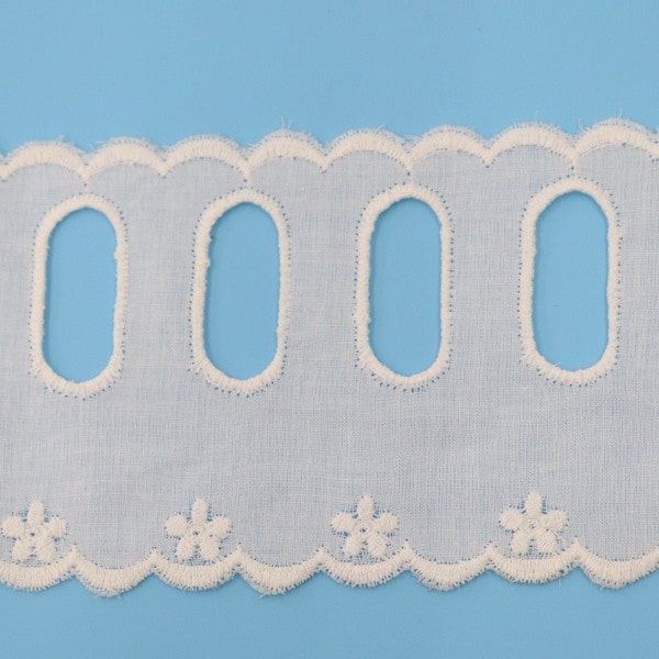 激レア♥️JohnGalliano刺繍装飾ハンチング 大特価処分】カフェパンチングレース 花刺繍 13541 75mm幅（50cm