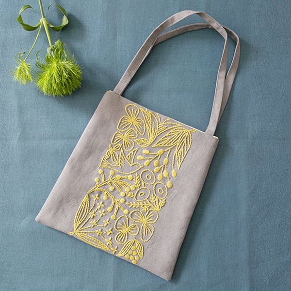 piece Alice Makabe 小鳥と草花の小さなバッグ Gray×Yellow