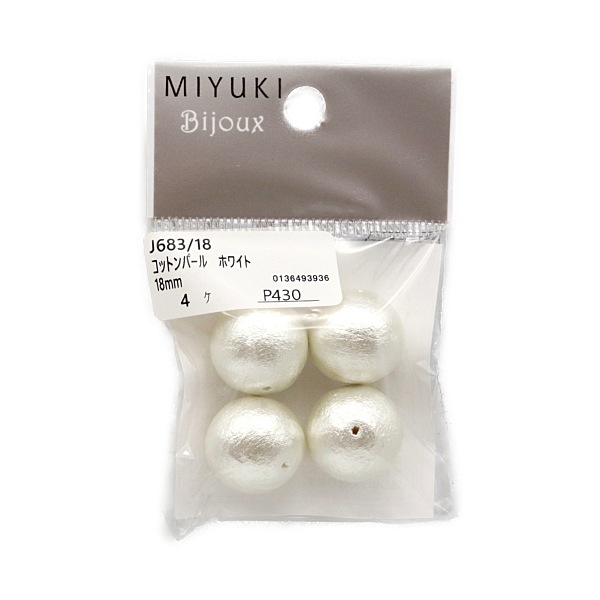 MIYUKI Bijoux ���åȥ�ѡ��� 18mm 4���� �ۥ磻�� J683/18