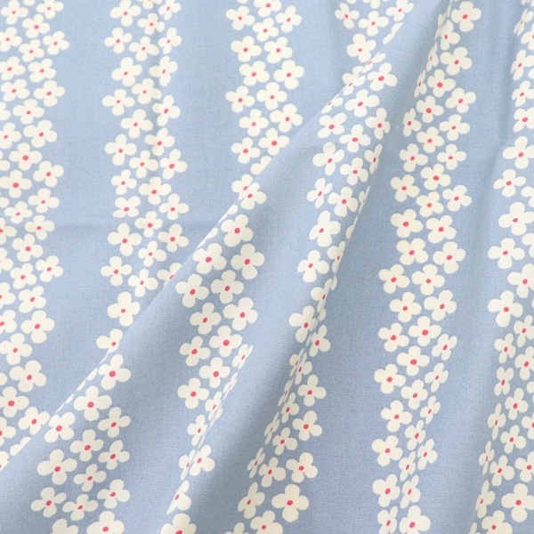 生地 キャンバスプリント あじさいストライプ柄 【50cm