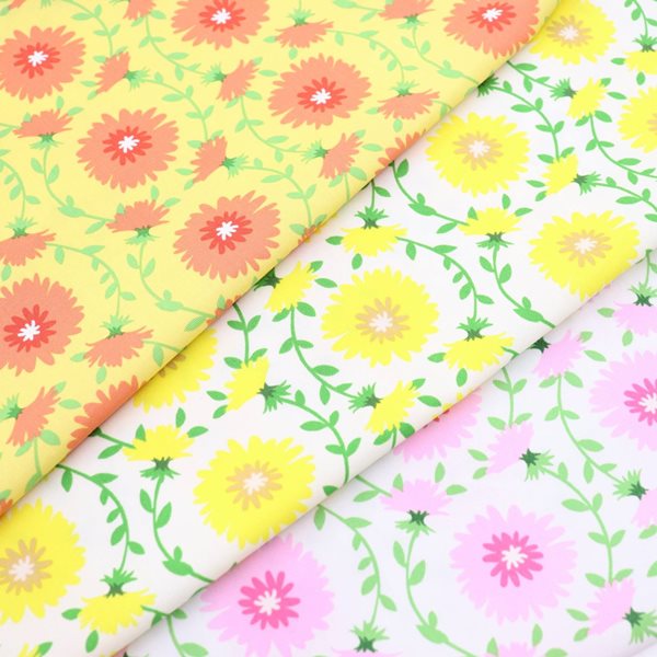 生地 オックスプリント レトロなお花柄 | 手芸センタードリーム公式