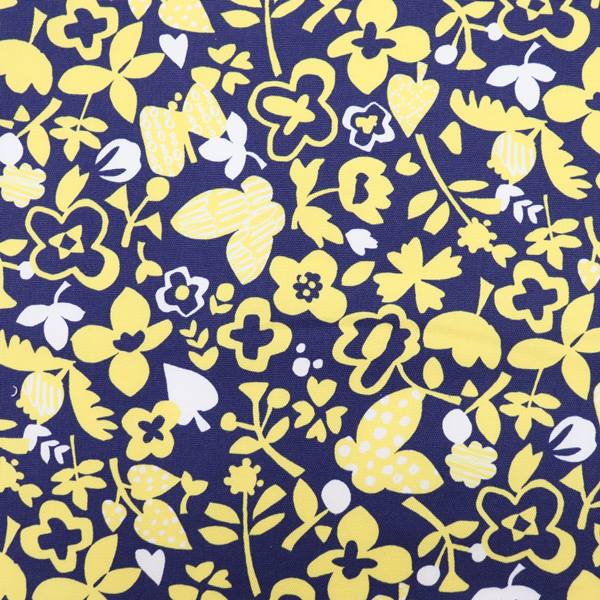 生地 オックスプリント チョウとお花柄 | 手芸センタードリーム公式