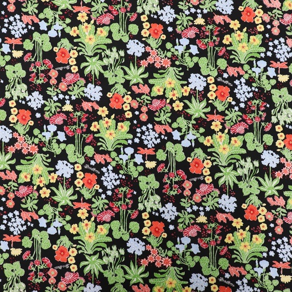 処分価格】生地 Lisa Grue リサ・グルー オックス メドゥ柄 DR60900-2