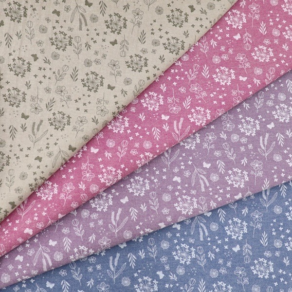 生地 残糸先染めプリント 野花柄 IMAF-16 | 手芸センタードリーム公式
