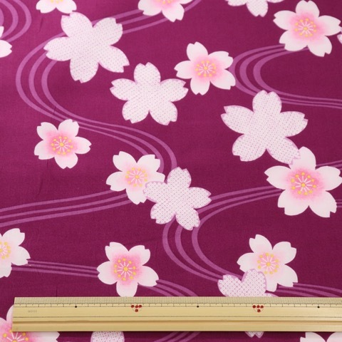 生地 ゆめゆらら スケアープリント 桜流水柄 手芸センタードリーム通販ネットショップ