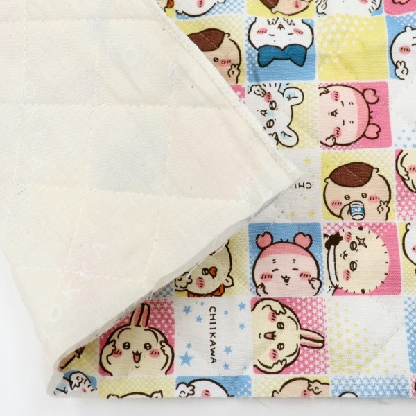 確認用です♡アンティークキルトで大判クロス·͜· ♡ 生地 ちいかわ 【キルト】 オックス ちいかわブロック柄 中