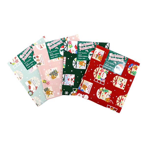 生地 クリスマス柄パッチカット サンタ柄 【30×50cmカットクロス