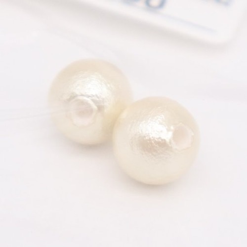 MIYUKI Bijoux コットンパール 片穴 8mm 2個入 | 手芸センタードリーム