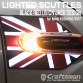 BLACK/RED UNION JACK LIGHTED SCUTTLES MINI GEN3