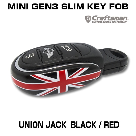 Slim Type MINI F(GEN3) Black/Red UNION JACK DESIGN Key Fob