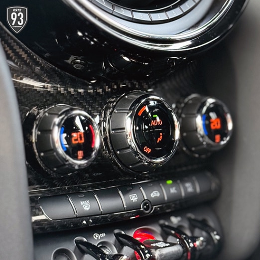 MINIリアルドライカーボンエアコンスイッチパネルカバー　クラフトマン MINIリアルドライカーボンエアコンスイッチパネルカバー(グロス