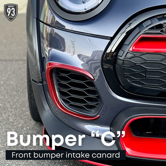 MINI レッドグロスカーボン バンパーインテークカナード 