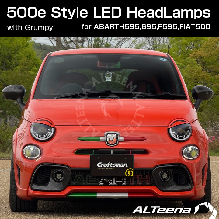 ��Ź�޼��դ�/UP DATE�ǡ�With Grumpy(�����ԡ�) FIAT/ABARTH500e Style Full LED�إåɥ饤�ȥ��å� for ABARTH500,595,695,F595,FIAT500