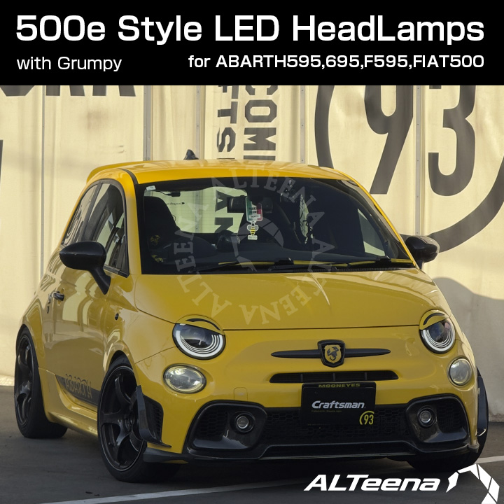 ��Ź�޼��դ�/UP DATE�ǡ�With Grumpy(�����ԡ�) FIAT/ABARTH500e Style Full LED�إåɥ饤�ȥ��å� for ABARTH500,595,695,F595,FIAT500