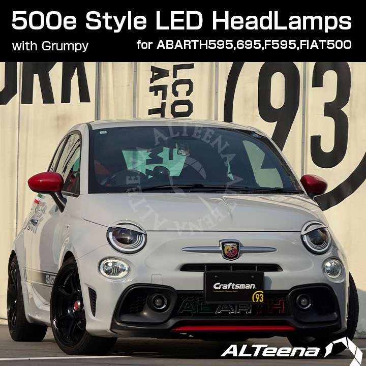 ��Ź�޼��դ�/UP DATE�ǡ�With Grumpy(�����ԡ�) FIAT/ABARTH500e Style Full LED�إåɥ饤�ȥ��å� for ABARTH500,595,695,F595,FIAT500