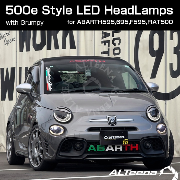 ��Ź�޼��դ�/UP DATE�ǡ�With Grumpy(�����ԡ�) FIAT/ABARTH500e Style Full LED�إåɥ饤�ȥ��å� for ABARTH500,595,695,F595,FIAT500