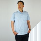 K463ボタンダウンポロシャツ - K03ダブルストライプ