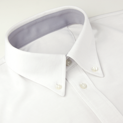 E464アスレシャツ フルボタンシャツ半袖 - 93杢ホワイト