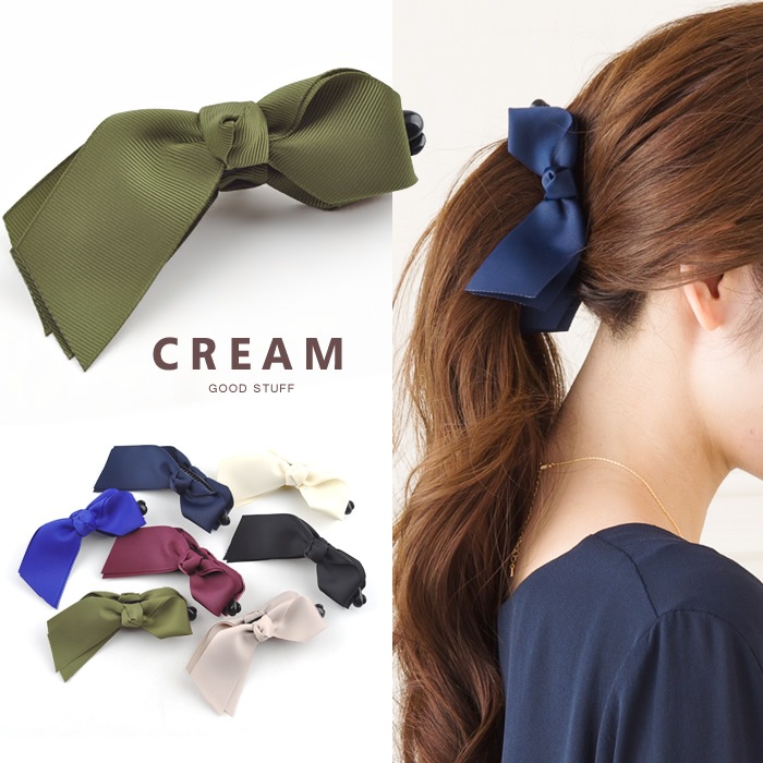 ゆうパケット バナナクリップ リブ リボン ヘアアクセ アシンメトリー 結婚式 シンプル 上品 ブランド アクセサリー プレゼント 大人 レディース 女性 Outletの通販 Cream Dot クリームドット 公式サイト