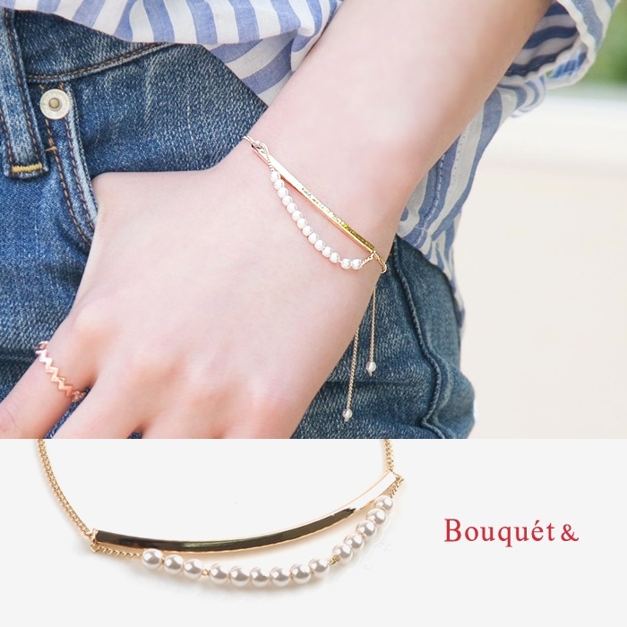 【ゆうパケット】ブレスレット レディース パイプ パール フリーアジャスター チェーン ゴールド 人気 プレゼント アクセサリー アクセ ギフト outlet|新商品|レディース