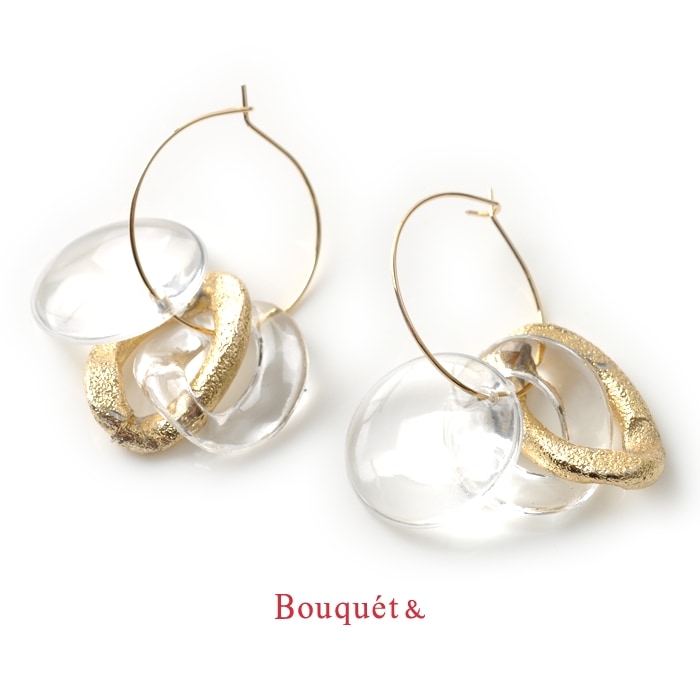 ゆうパケット】ピアス アクリル 樹脂 透明 クリア ヴィンテージ風 上品