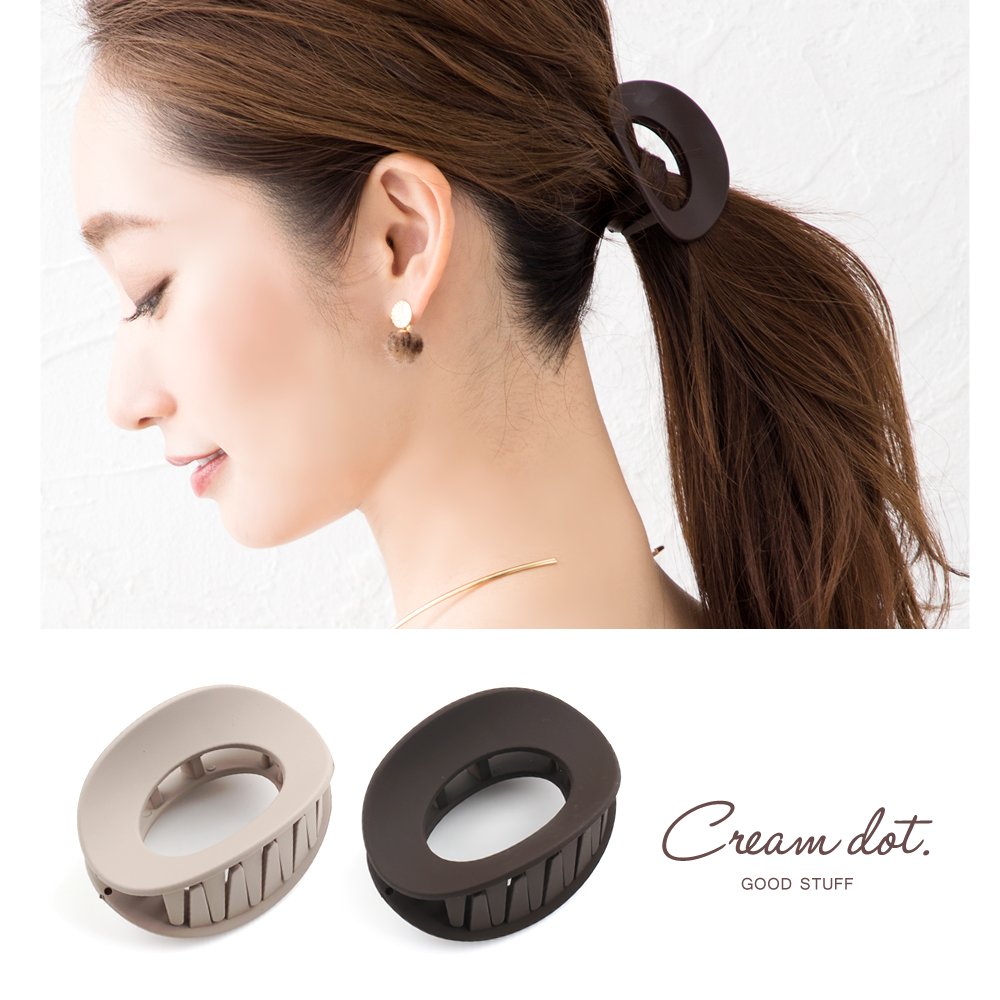 【ゆうパック】バンスクリップ ヘアクリップ シンプル ヘアアクセサリー ツヤ消し 艶消し サークル型 マット 大人カジュアル 可愛い くすみカラー ブラウン ベージュ outlet|新商品|レディース