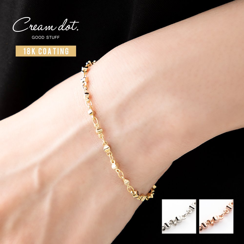 ゆうパケット】ブレスレット 金属アレルギー ニッケルフリー 18k