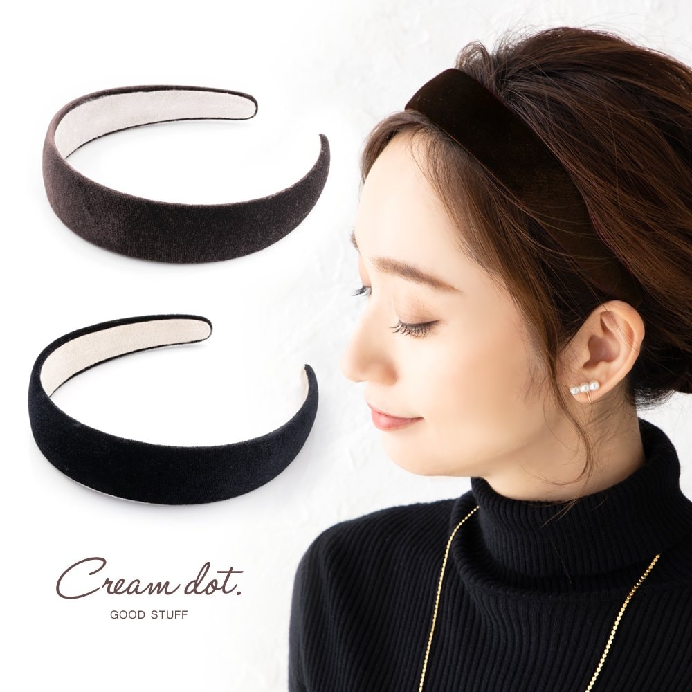 ゆうパケット】カチューシャ 大人 レディース 幅広 ベロア ベルベット